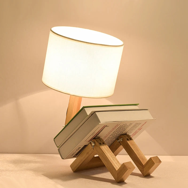 lampe de bureau en bois
