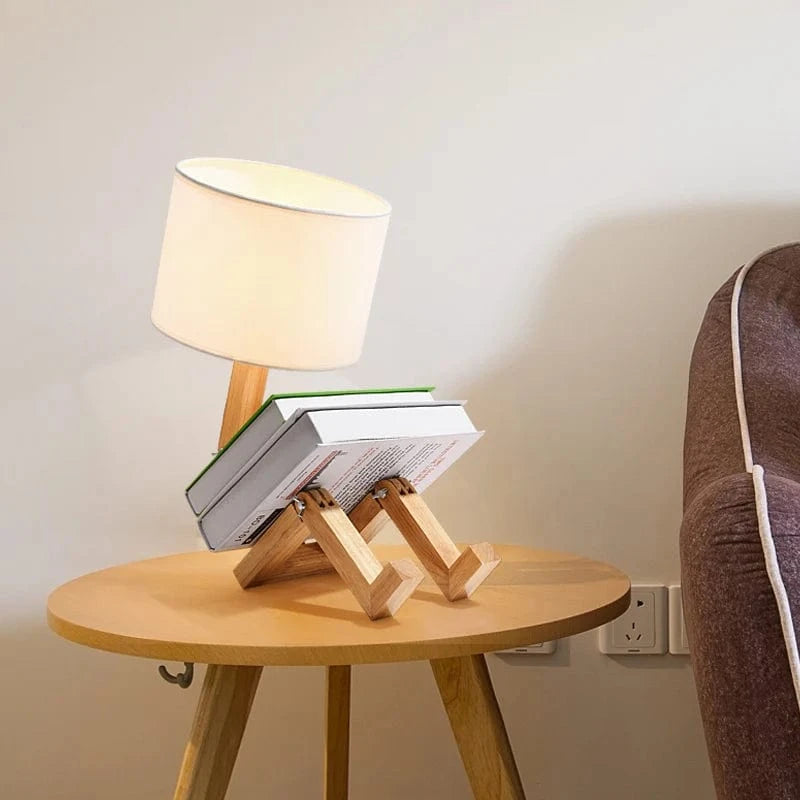 lampe de bureau en bois