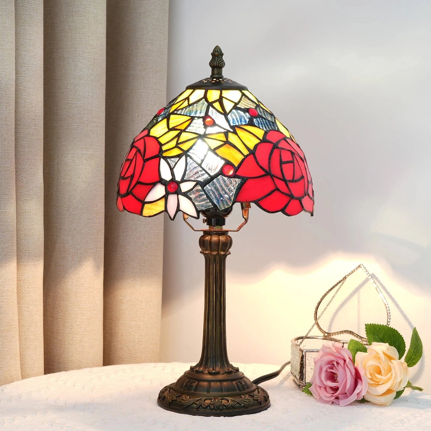 lampe de bureau tiffany Rose