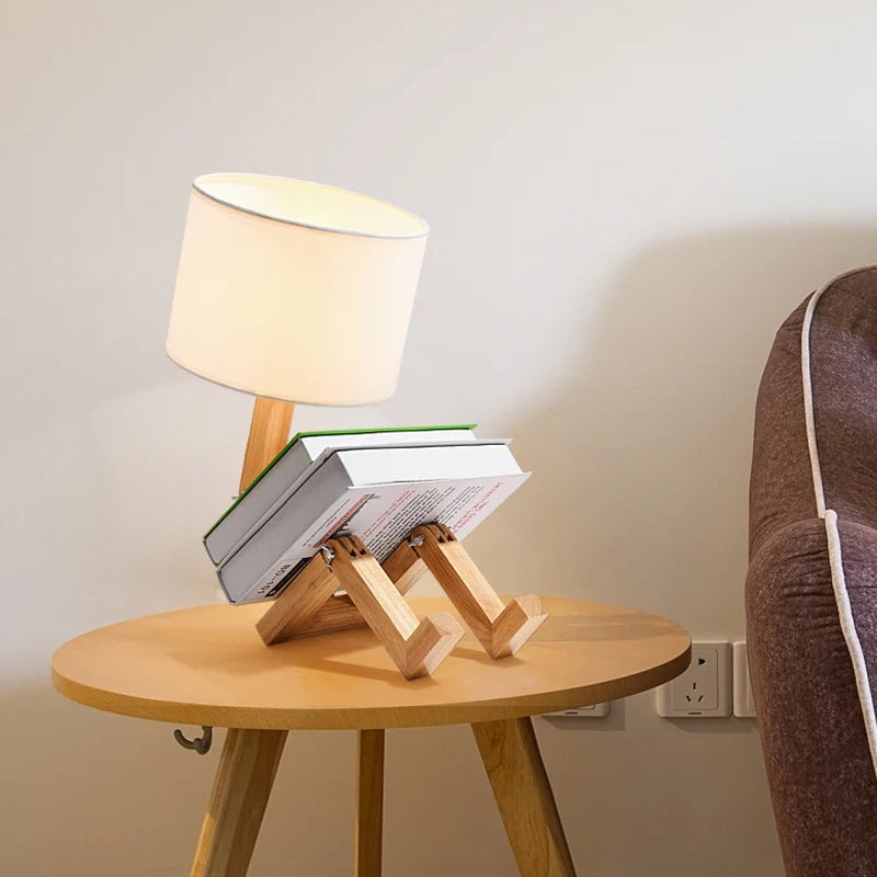 lampe de bureau en bois