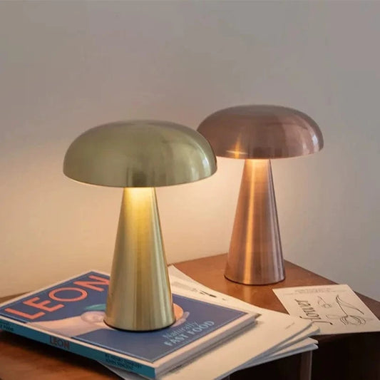 lampe de bureau champignon vintage Or